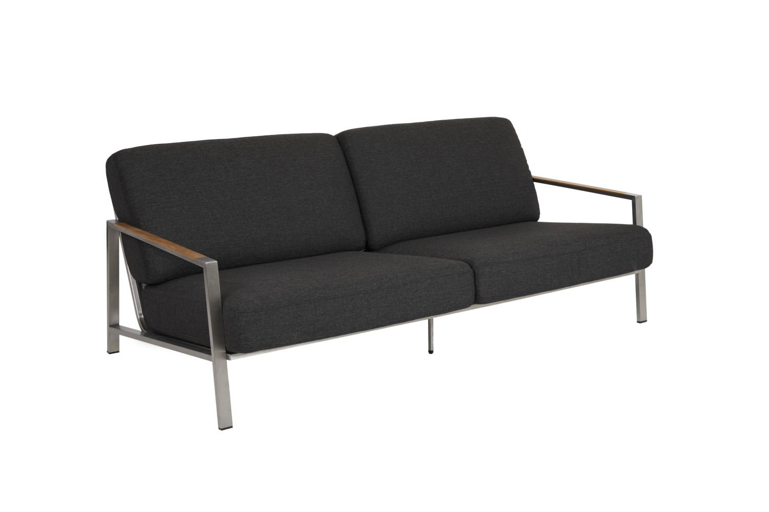 Naos 2,5-Sitzer-Sofa Edelstahl/Nearly black