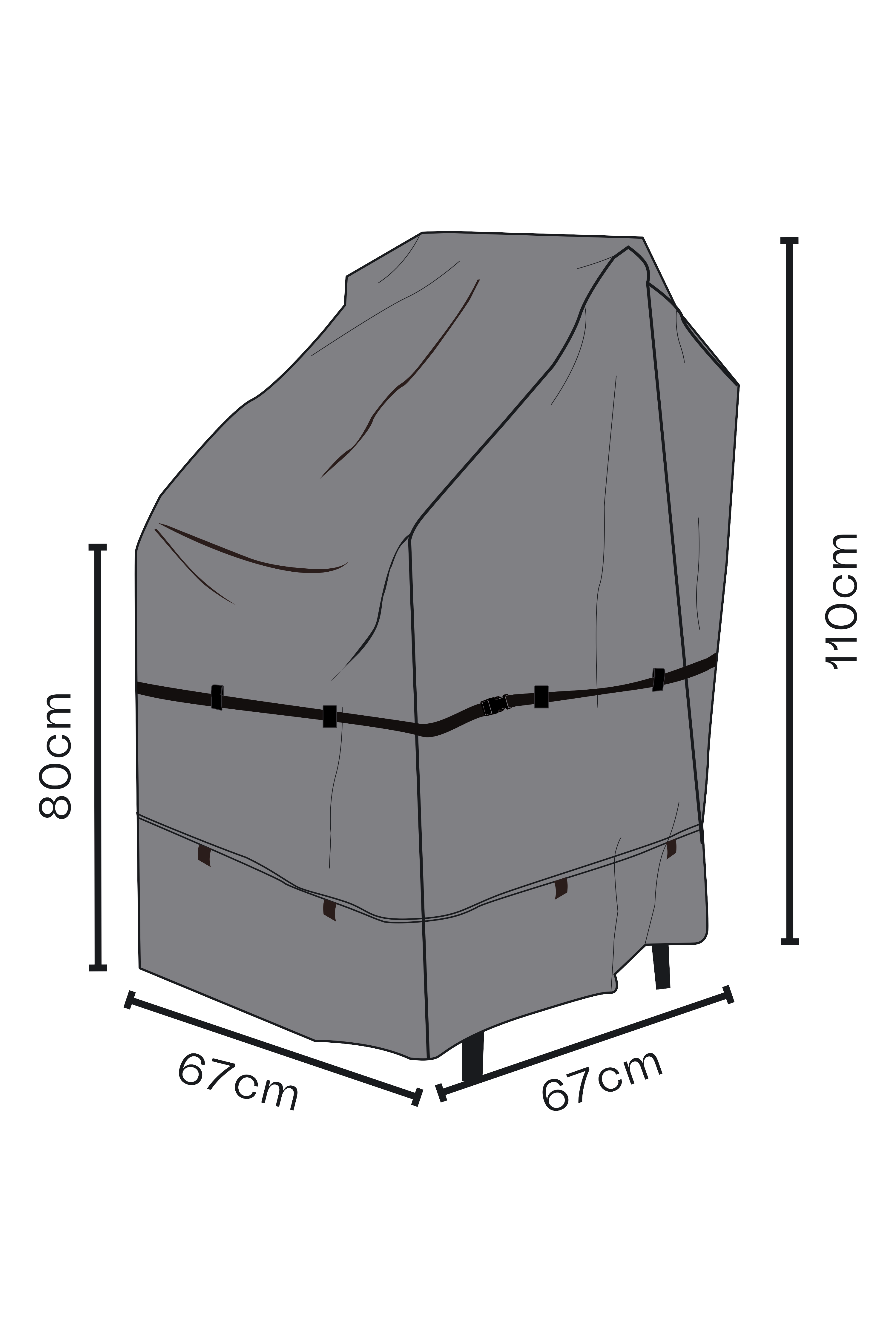Möbelabdeckung Stapelstühle Schwartz - Atmungsaktiv