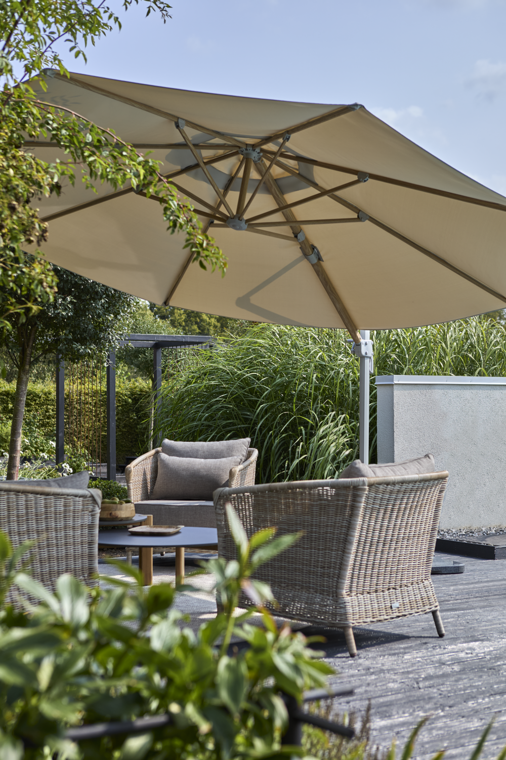 Domino Loungetisch Antrazit/Natur