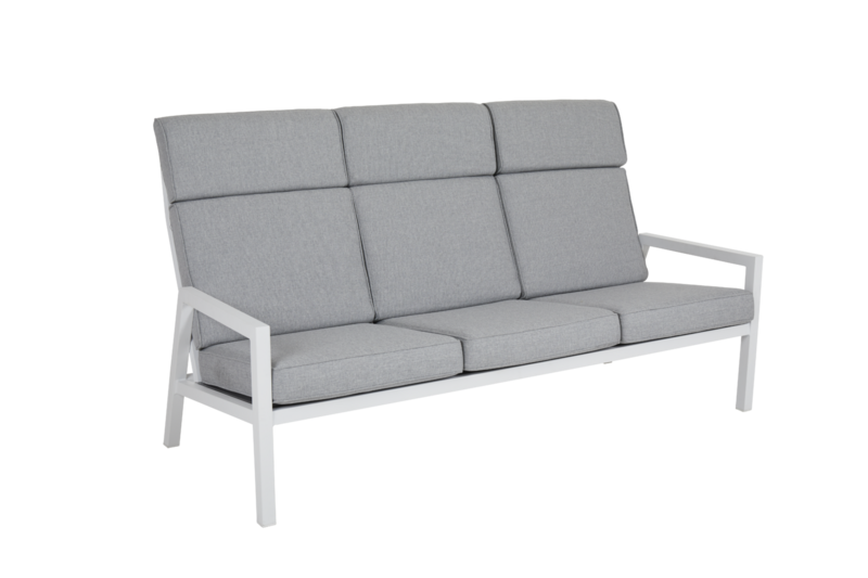 Belfort 3-Sitzer Sofa Weiß/Pearl grey